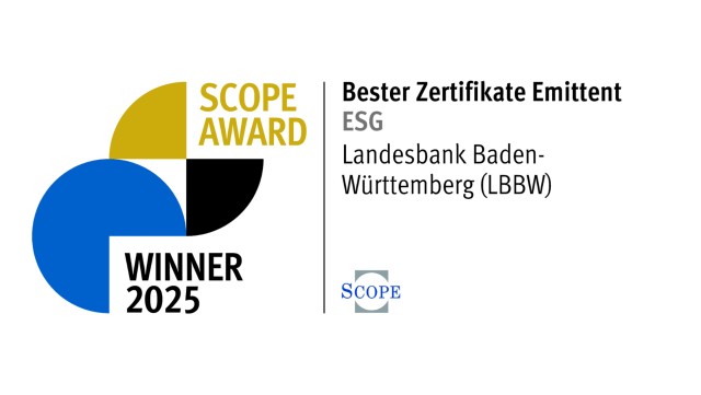 Scope-Award 2024 LBBW erneut Bester Zertifikate Emittent ESG