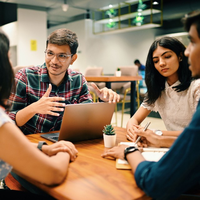 Young persons working together at a coworking space