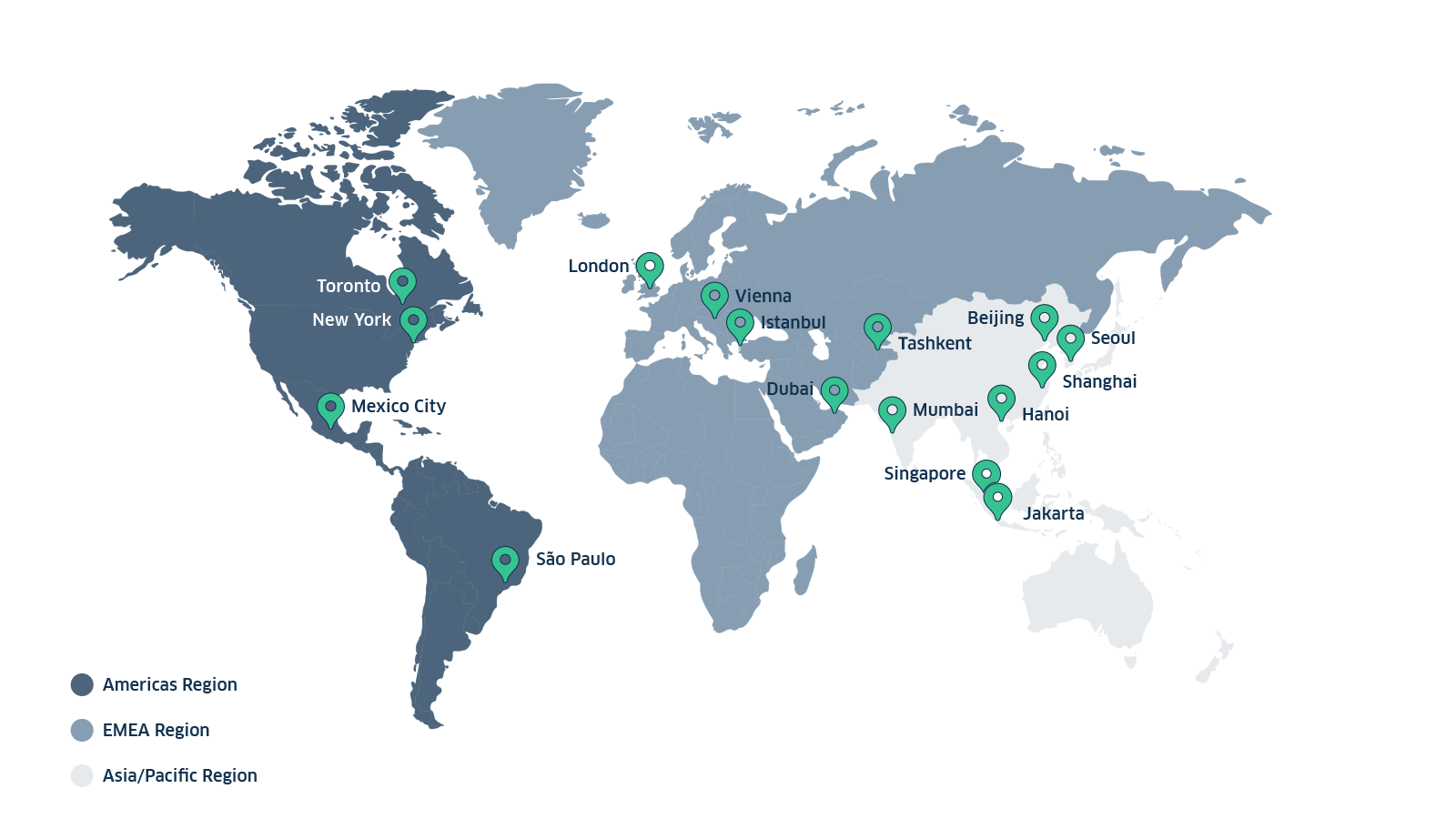 16 locations in 15 countries – LBBW’s international network