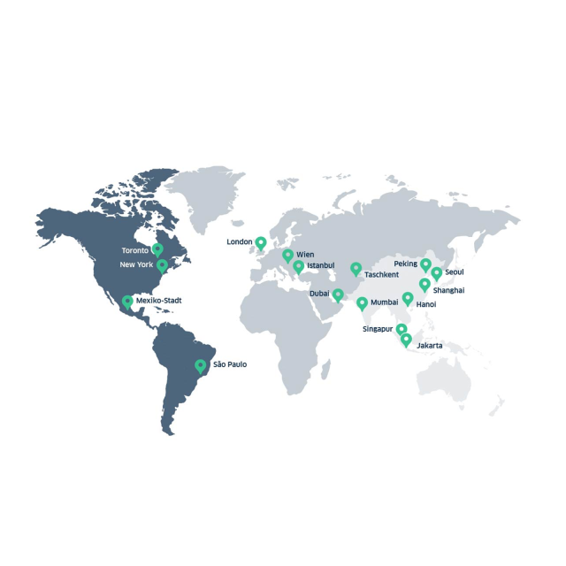 LBBW - Unser globales Netzwerk - Weltkarte