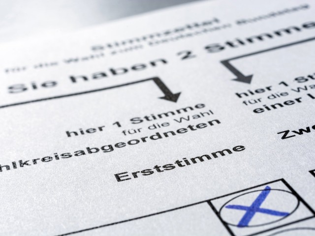 Ballot paper for the Bundestag election