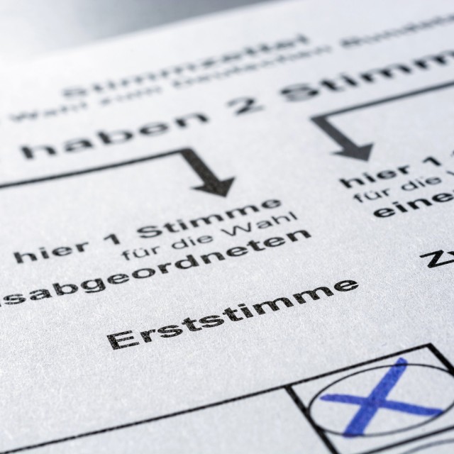 Ballot paper for the Bundestag election