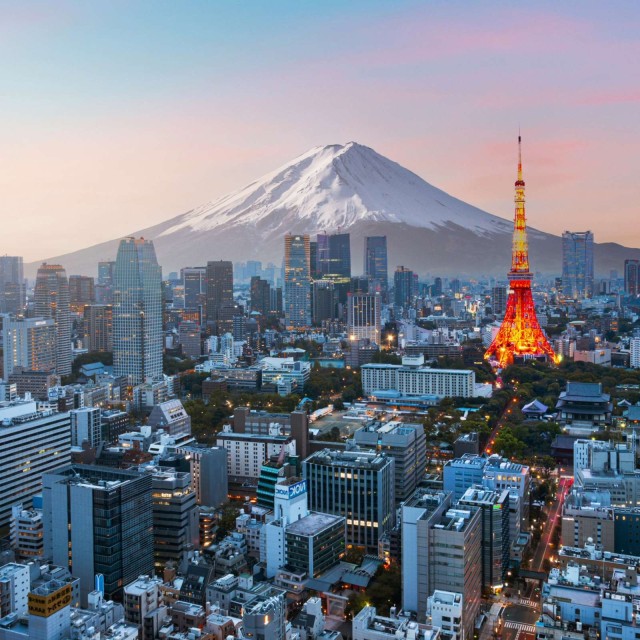 Blick auf Tokyo mit Fuji Japan