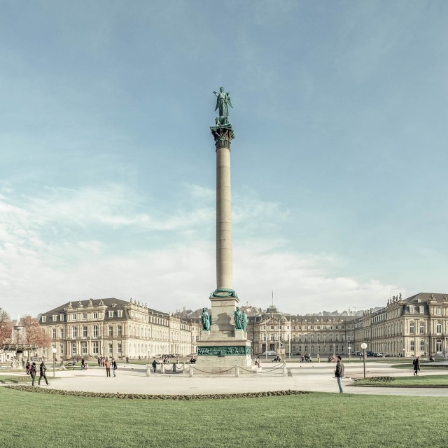 Stadtansicht Stuttgart Schlossplatz 